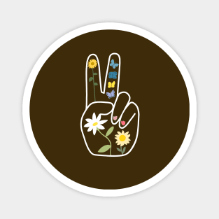 Peace Sign Flowers Magnet